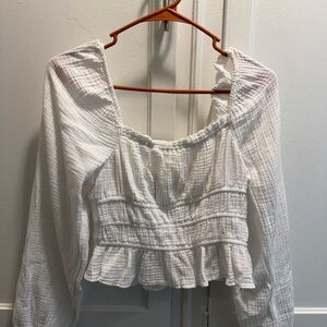 Wild Fable White Textured Blouse